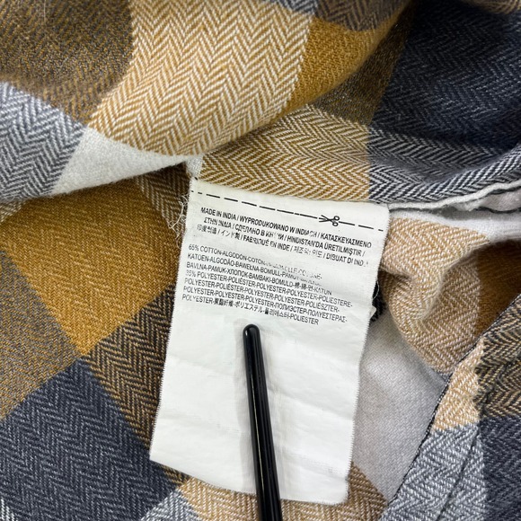 Vans Mens M Gold, Blue & White Button Down Flannel Shirt VANS Mens Button Up 626 - Picture 9 of 11